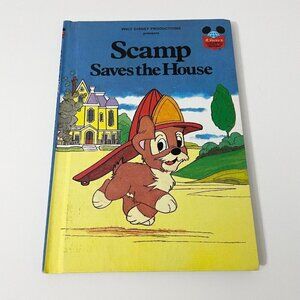 Vintage 1980 Walt Disney Scamp Saves the House Hardcover Book